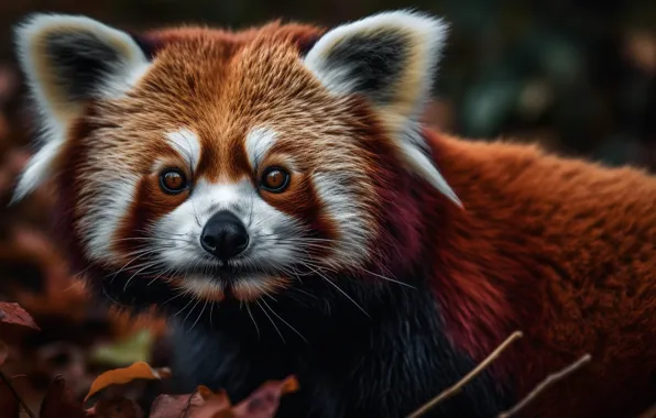 Download wallpaper red Panda, face, red Panda, AI art, neural network