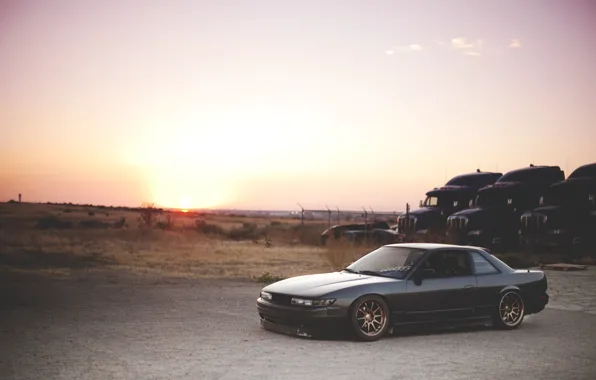 Picture sunset, nissan, Nissan, silvia s13