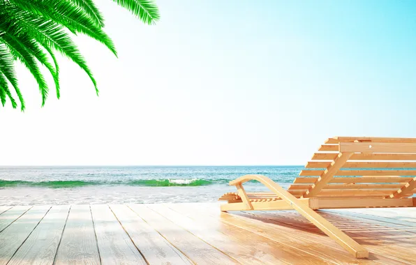 Sand, sea, beach, summer, the sky, palm trees, vacation, summer