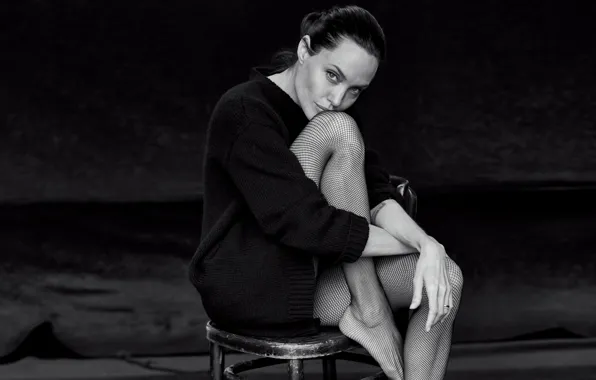 Look, pose, photo, feet, model, stockings, actress, Angelina Jolie