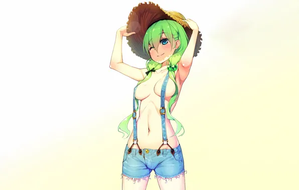 Girl, sexy, cleavage, long hair, boobs, anime, beautiful, pretty