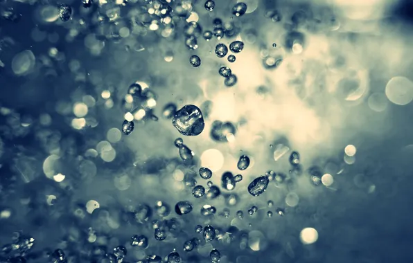 Water, drops, macro, color