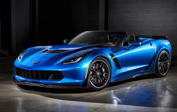 Blue, Z06, Corvette, Chevrolet, convertible