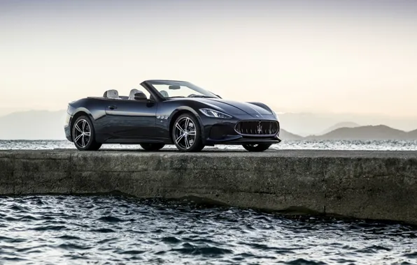 Picture car, Maserati, sea, Maserati GranCabrio