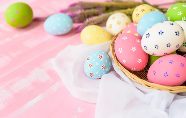 Holiday, eggs, spring, Easter, basket