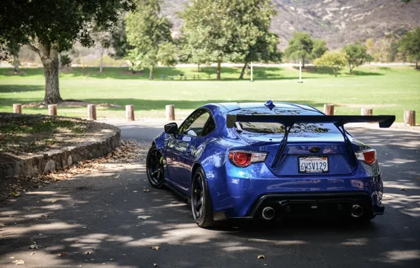 Subaru, sports car, blue, rear view, blue, Subaru, brz, quick