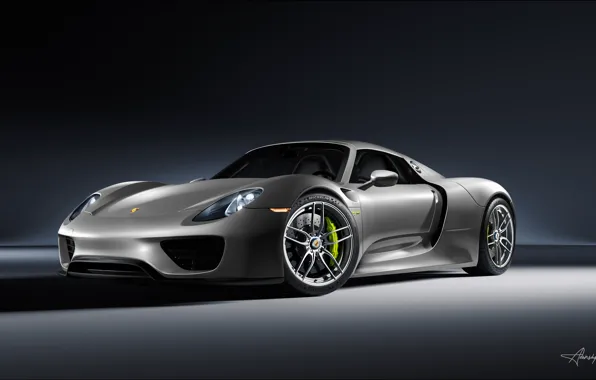 Rendering, Porsche, supercar, Spyder, 918