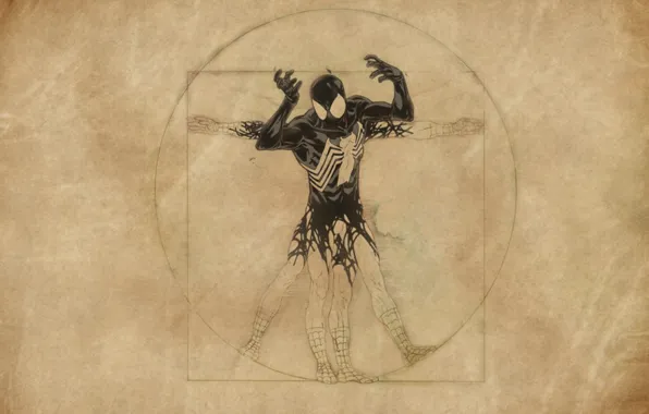 Picture spider-man, venom, Leonardo da Vinci
