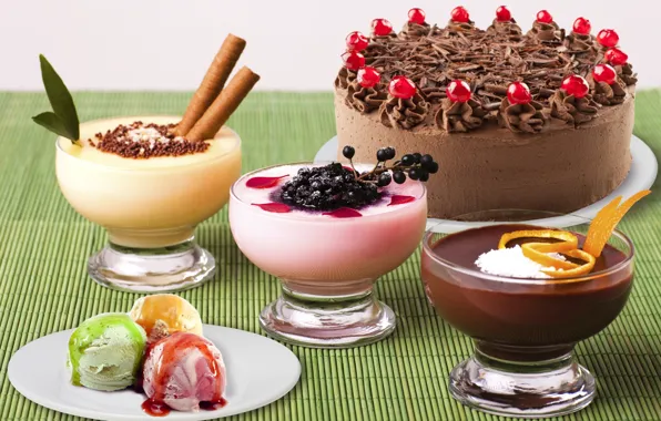 Food, ice cream, sweets, cake, cream, dessert, chocolate, glaze