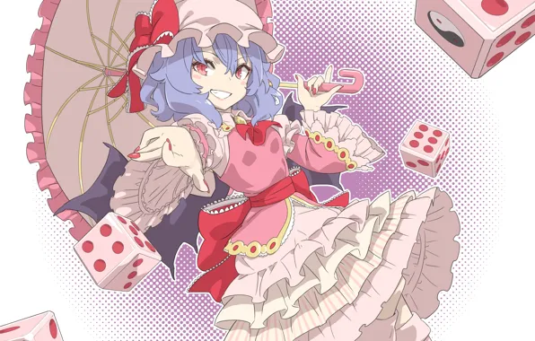 Girl, smile, umbrella, Touhou, the dice, Touhou, Touhou