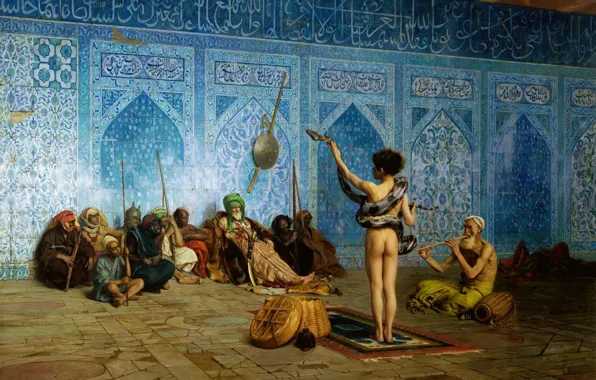 Picture, genre, Jean-Leon Gerome, Tamer Of Snakes
