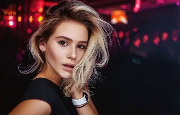Look, pose, blonde, bokeh, bokeh, look, blonde, pose