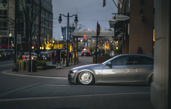 Picture light, sign, street, lights, BMW, flag, Christmas, wheel