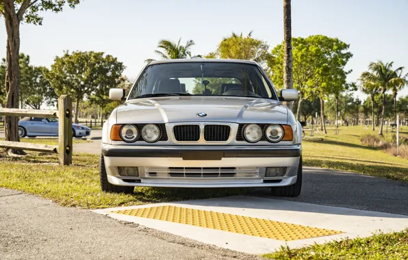 BMW, Sky, Classic, E34, 530i, Touring, Sight, Siver