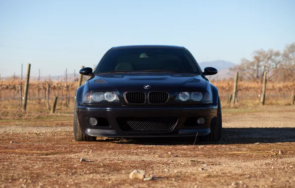 Picture the sky, black, bmw, BMW, coupe, shadow, black, e46