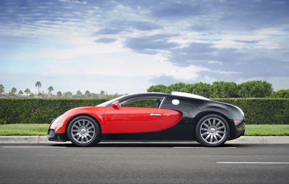 Bugatti, Grand, Veyron, red, black, Sport