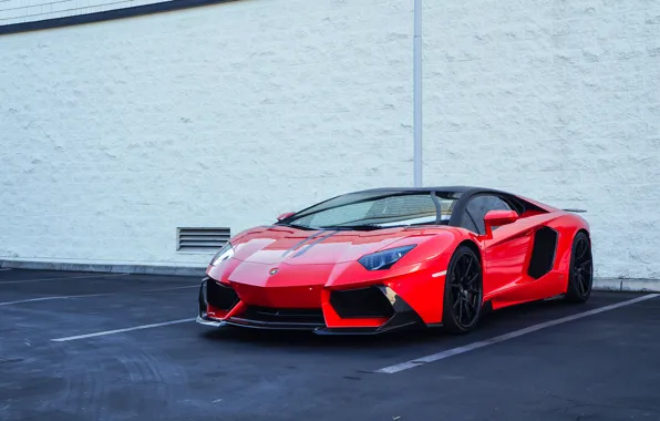 Picture Lamborghini, Red, Vorsteiner, Aventador