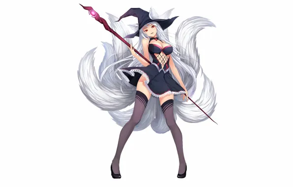Picture girl, sexy, cleavage, thighhighs, long hair, dress, boobs, anime