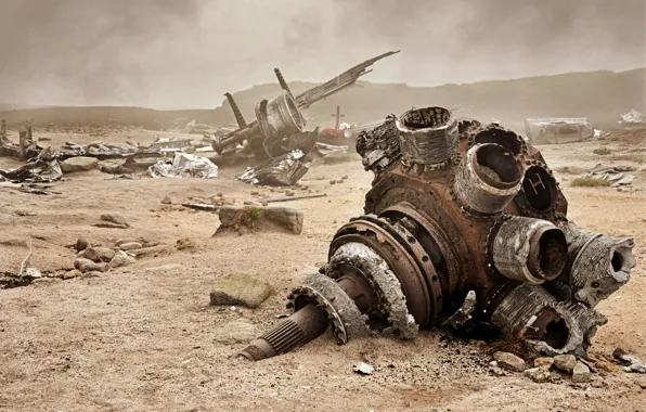 Crash, the wreckage, the crash