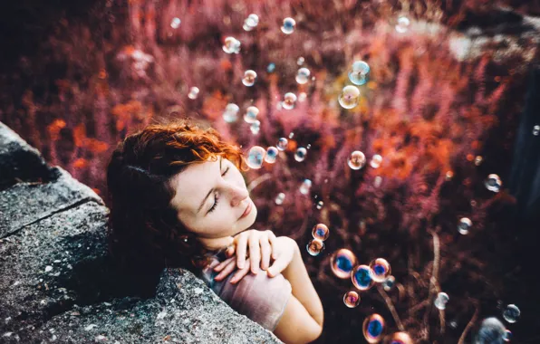 Girl, background, mood