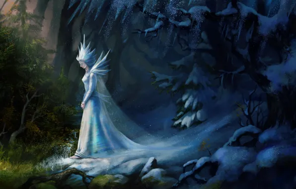 Cold, ice, snow, nature, fiction, art, the snow Queen