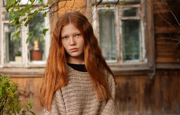 Look, portrait, red, Maxim Mikhailov