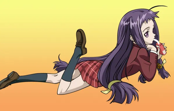Picture juice, lies, schoolgirl, Golf, long hair, tube, Negima Yue