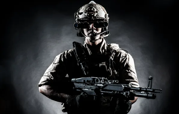 Picture soldier, military, equipment, firearm