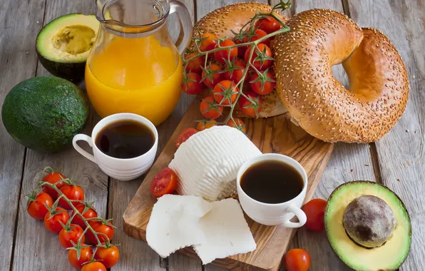 Picture Cheese, Coffee, Vegetables, Coffee, Rolls, Breakfast, Juice, Breakfast