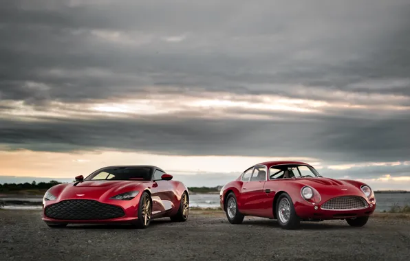 Picture Aston Martin, red, Zagato, next, 2020, DB4 GT Zagato Continuation, DBS GT Zagato