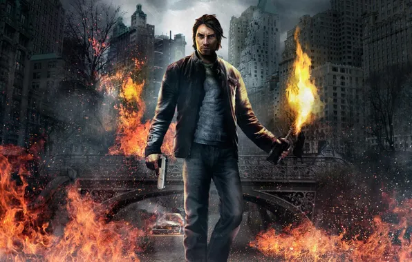 Lights, gun, alone in the dark