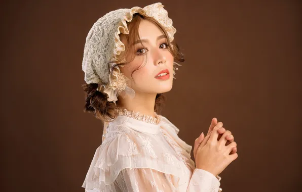 Look, girl, portrait, Asian