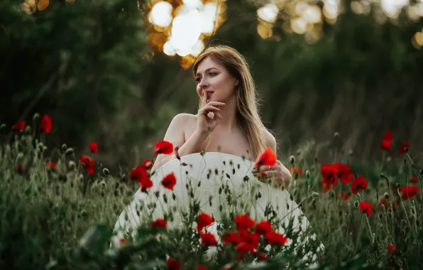 Picture summer, girl, flowers, nature, Maki, hat, brown hair, grass