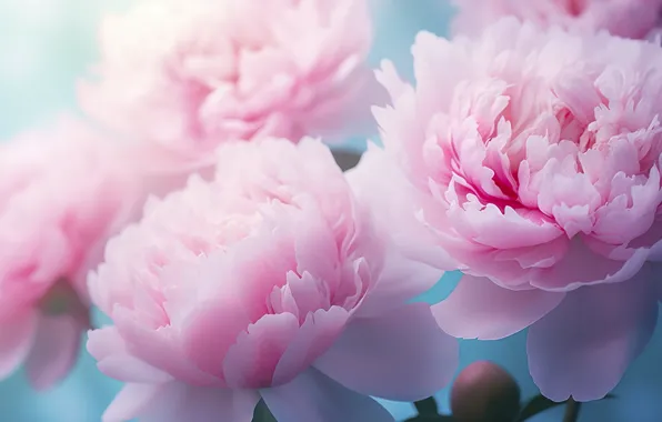 Flowers, bouquet, spring, peonies, AI art, neural network