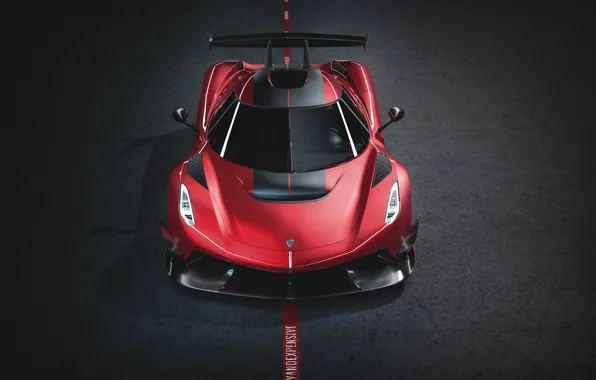 Picture Koenigsegg, supercar, front view, hypercar, 2019, Jesko, 1600 HP, Cherry Red Edition