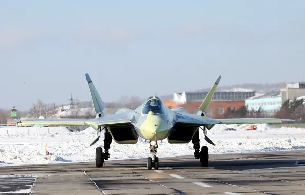 Picture Winter, fighter, Russia, T-50, Aviation, BBC, multipurpose, Dry