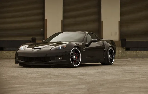 Picture corvette, black, chevrolet, tuning, Corvette