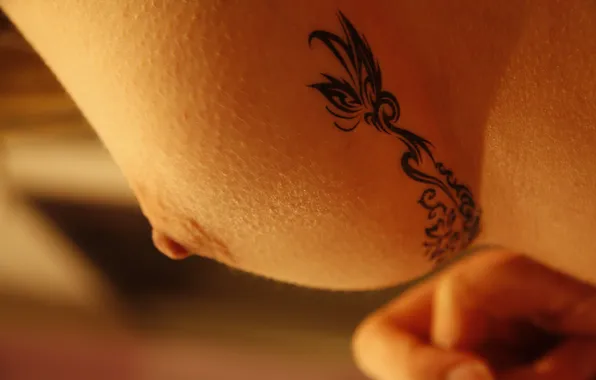 Chest, nipple, tattoo