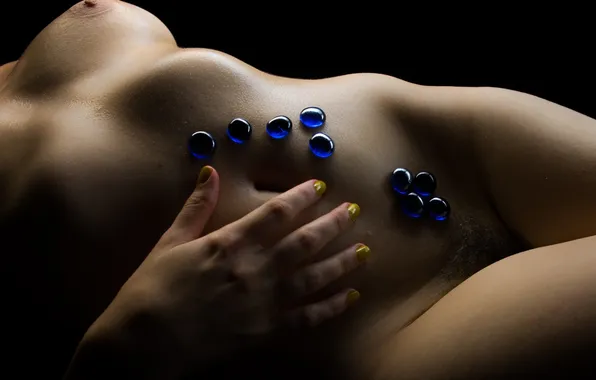 Chest, sexy, body, hand, twilight, photographer, pebbles, charms