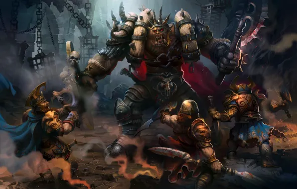 Wallpaper Fantasy, Art, Orc, Battle, Dwarves for mobile and desktop ...