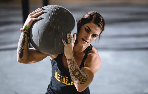 Picture ball, tattoos, weight, crossfit, technique
