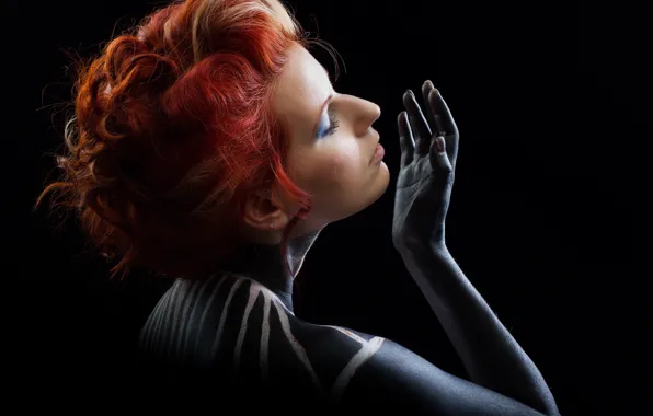 Color, girl, face, style, paint, body, makeup