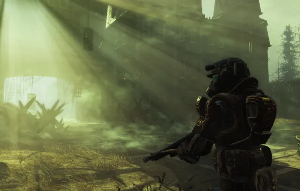 Picture Heath, survival, DLC, power armor, Fallout 4, Far Harbor, post-Apocalypse