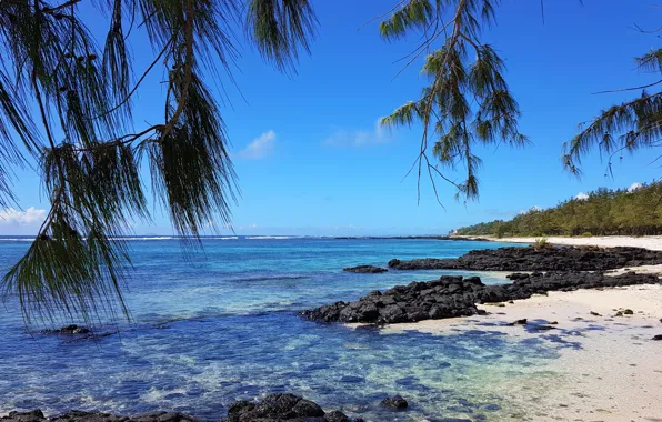Sand, coast, island, The Indian ocean, Mauritius, Mauritius, Indian Ocean