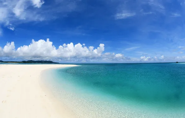 Picture sand, sea, clouds, shore