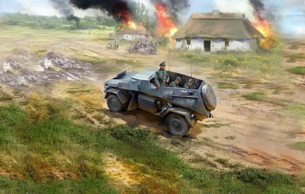 Germany, armored car, the Wehrmacht, Ivan Hurenko, Heavy, All terrain vehicle, Sd.Automotive.247 Ausf.B, staff car