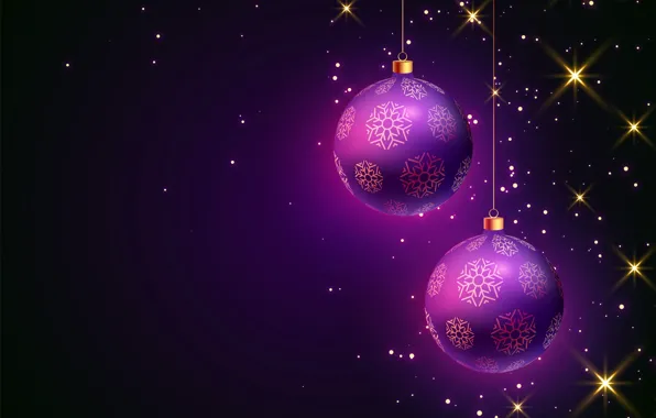 Decoration, balls, Christmas, dark, New year, christmas, new year, happy