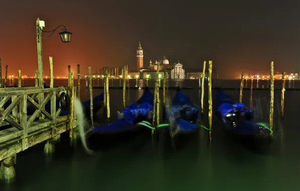 Night, lights, Venice, Venice, Grand canal, The Grand canal