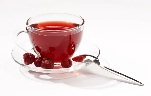 Raspberry, tea, spoon