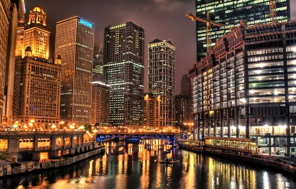 Lights, river, chicago